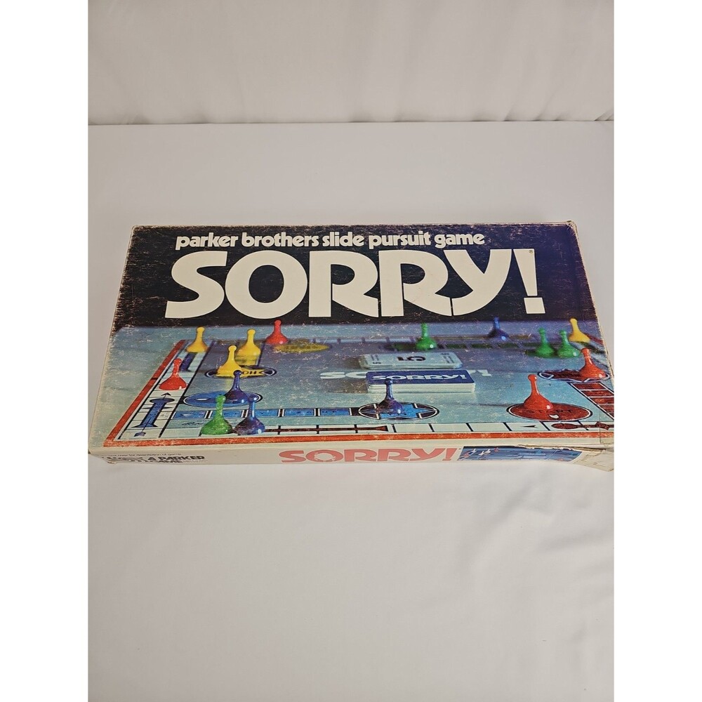 Vintage 1972 Sorry Board Game Parker Brothers Slide Pursuit No. 390 COMPLETE